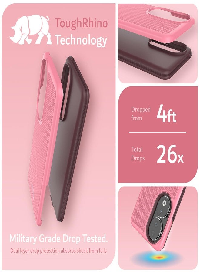 توديا جراب TUDIA DualShield Grip متوافق مع هاتف Honor 90، [MergeGrip] جراب حماية للهاتف مزدوج الطبقات مقاوم للصدمات، نحيف، بمواصفات عسكرية، مانع للانزلاق، متين، شديد التحمل - وردي دخاني - Image 3